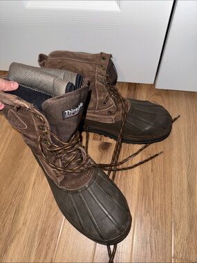 3M Thinsulate Brown & Dark Green Men's Insulated Duck Boots